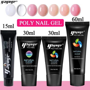 

Yayoge Poly Gel Acrylic UV Gel For Nail Extension Quick Building Gel Nail Polish Pink Clear Crystal Gel Manicure Nail Art