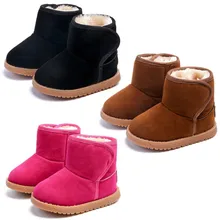 Детская обувь; зимние уличные ботинки для маленьких девочек и мальчиков; обувь для малышей; теплые ботинки для девушек с мягкой хлопковой подошвой; обувь для первых шагов