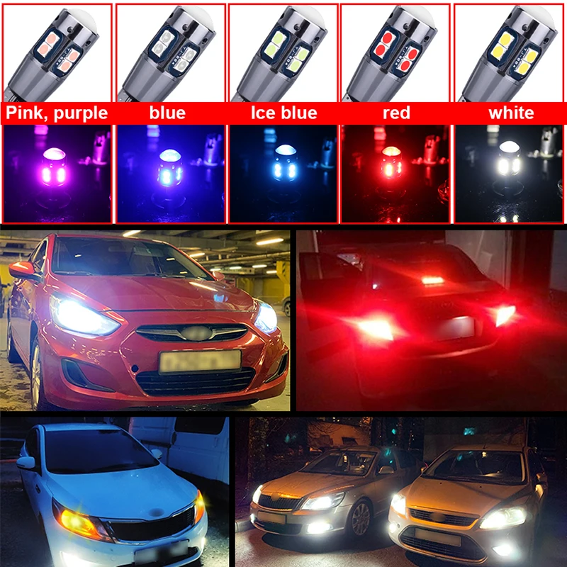 T10 светодиодный W5W Габаритные огни белый 12v подсветка для салона автомобиля для чтения 168 194 сигнальная лампа 3030 10 smd люсис привело para Авто 2 шт