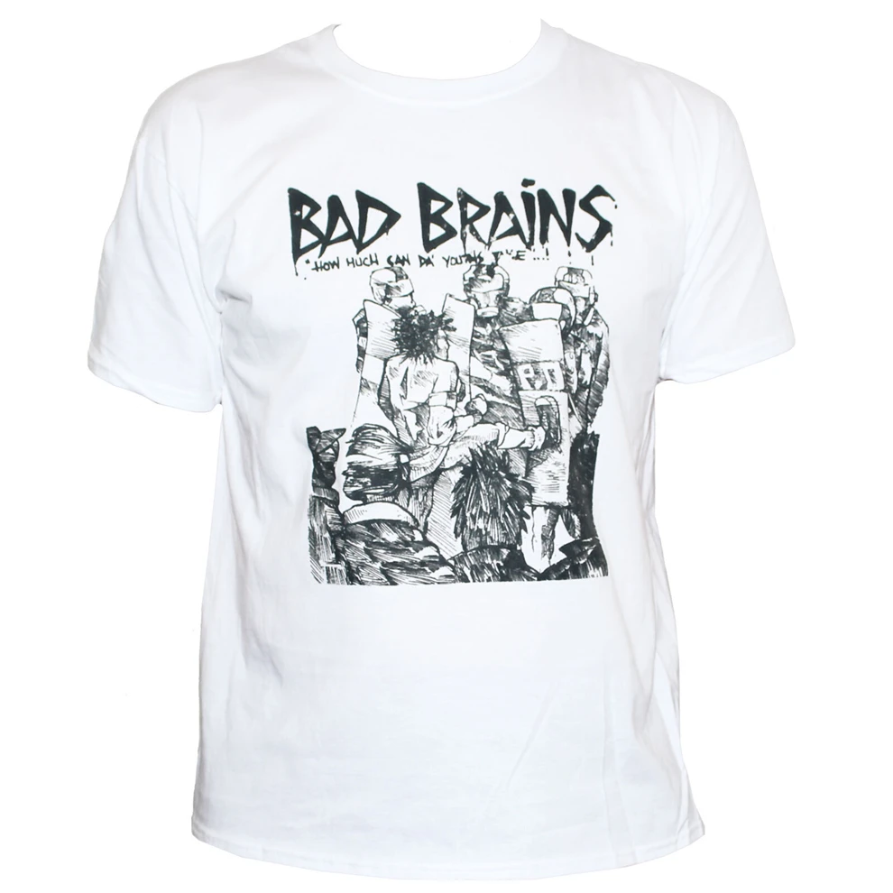 Футболка с надписью Bad Brains панк-рок Fugazi Minor Threat Fishbone Band Graphic Tee Праздничная футболка