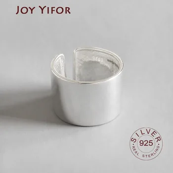 

Real Pure 925 Sterling Silver Jewelry Vintage smooth Large Rings for Women Wedding Finger Open Ring Anillos Anelli