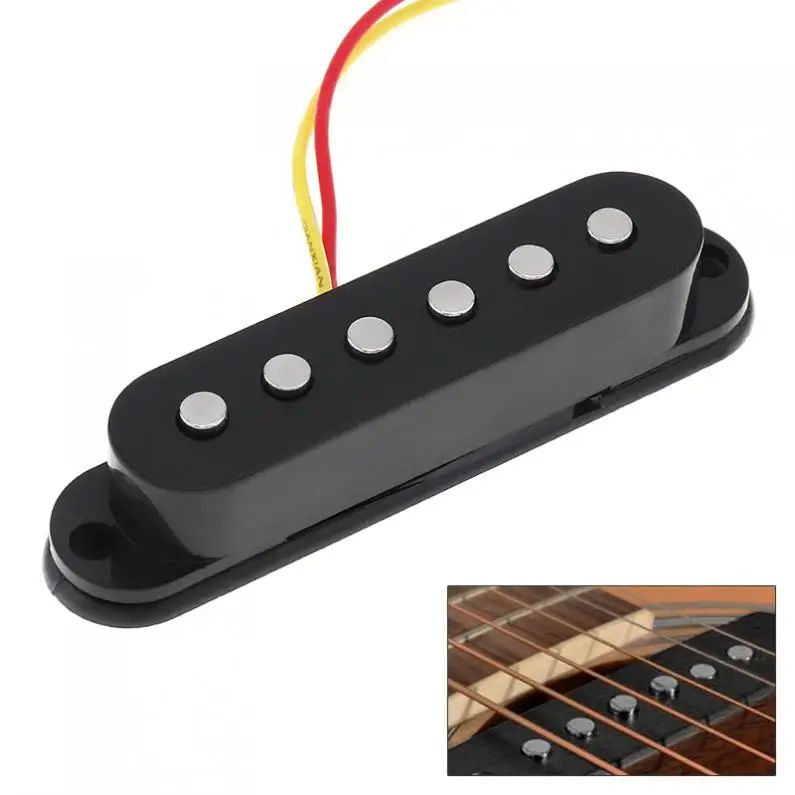 Pickup Audio In Ceramica 6 Corde Chitarra Pickup Audio Single Coil Nero Per Chitarre Elettriche St Sq 6 Corde Armoniche