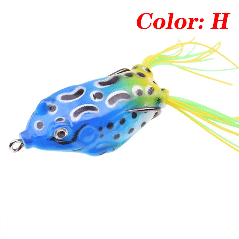 1PCS 3D Eyes Frog Lures 6g 9g 12g Topwater Soft Tube Bait Plastic Fishing  Lure With Double Hooks Ray Frog Artificial Rubber Bait