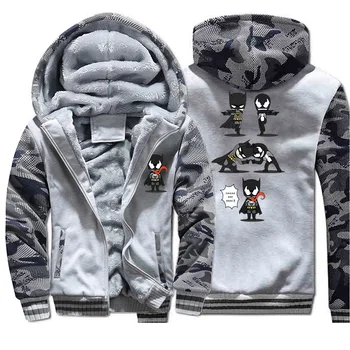 

Bruce Wayne V Venom Printing Mens Hoodies 2019 Casual Funny Male Jackets New Fashion Streetwear Brand Clothing Zipper Warm Coats
