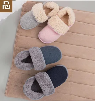 

Youpin Winter Warm cotton slippers Home Couple Shoes PVC sole Non-slip Soft Indoor Flats Comfort men woman Plush Slippers