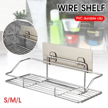 

Wall Mounted Bathroom Shelves Floating Shelf Shower Hanging Basket Shampoo Holder WC Accessories Kitchen Seasoning Storage Rack