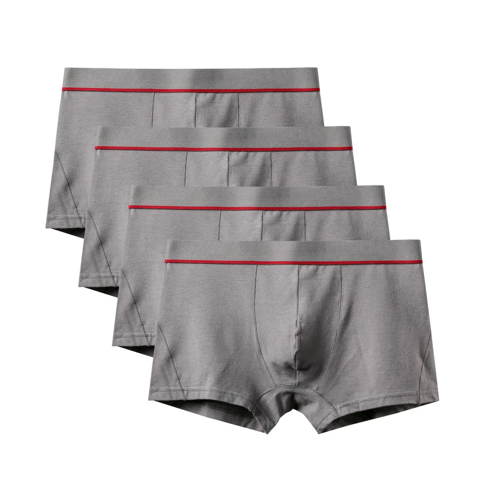 4Pcs A0582 Gray 4Pcs \ Лот модные, пикантные классические мужское нижнее белье; трусы-боксеры; шорты Высокое качество Мужские штаны комфортабельные экономически эффективным мужские трусы - Цвет: 4Pcs A0582 Gray