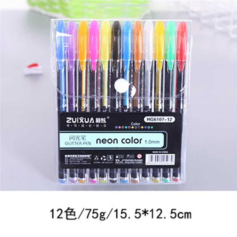12Pcs BalleenShiny 12/16/18/24 шт. цвета гелевая ручка для рисования малышей Art Ручки для скрап-альбом инструмент для новорожденных Обучающие детская игрушка для подарка - Цвет: 12Pcs