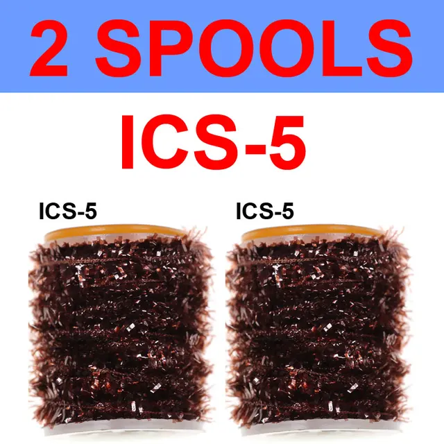 Vampfly 2 Spools Fishing Fly Tying Ice Chenille  Material For Knitting Streamer Fly Marabou Jig Ice Jig Flies Bass Pike Lures ICS5