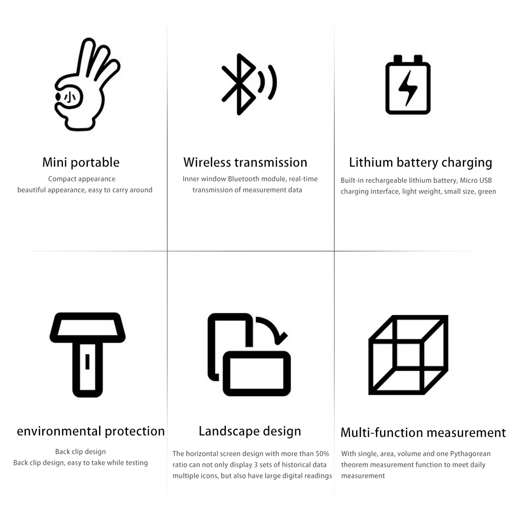 MiLESEEY M120 40M Bluetooth Laser Distance Meter Range Portable Rangefinder Hnadheld Distance Finder Tape Measure Ruler Device