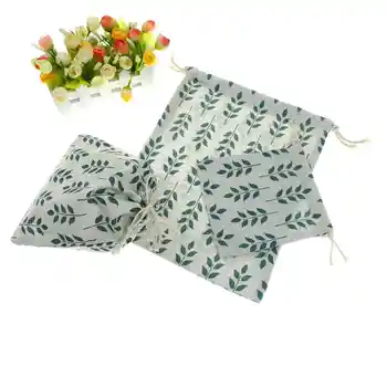 

Grain Pattern Print Drawsting Dust Receive Cloth Cotton Linen Fabric Bag 3Sizes