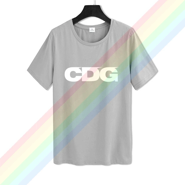 Comme White Cdg Logo Garcon Men Women Summer 100% Cotton Black Tees Male Newest Top Popular Normal Tee Shirts Unisex 10women Light grey
