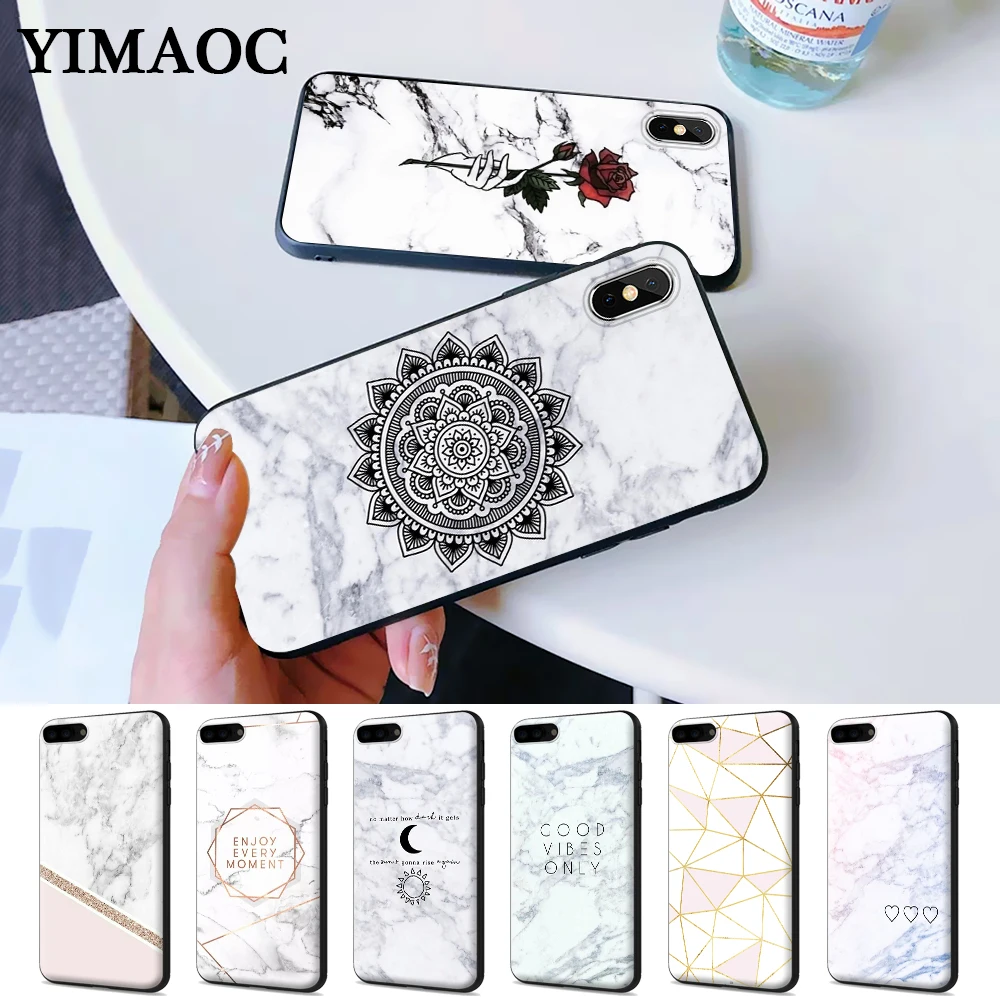 

Marble rose triangle Silicone Case for iPhone 5 5S 6 6S Plus 7 8 X XS Max XR