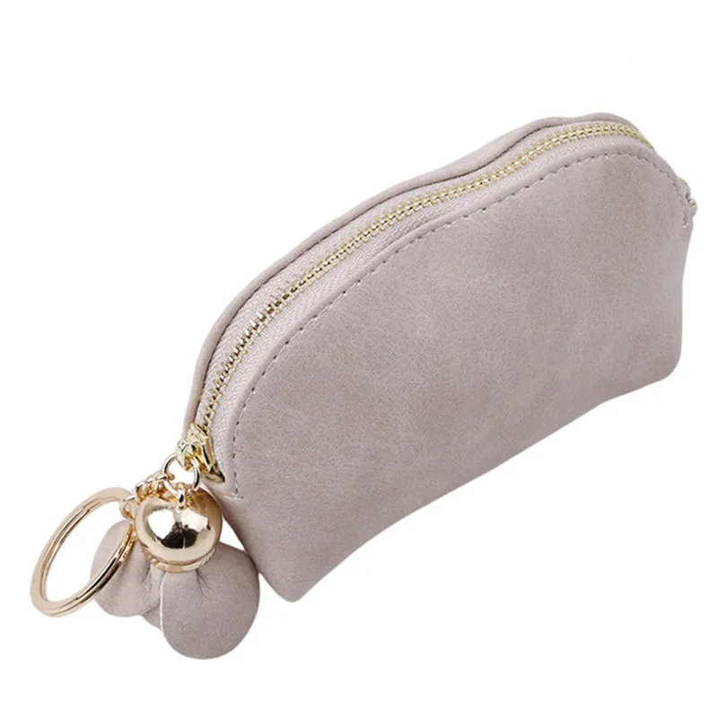 Solid Color Cute Small Coin Purse Zipper Flower Women Mini Wallet Key Holder Hobos Bag Card Holder Clutch Money Bag Ladies