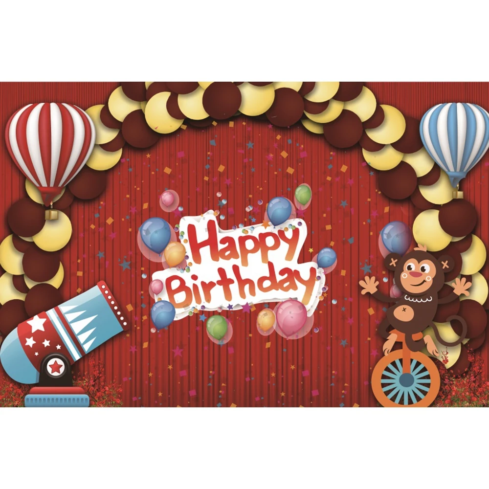 Birthday Party Circus Theme Balloons Clown Photophone Baby kid Photographic Background Photography Backdrops For Photo Studio