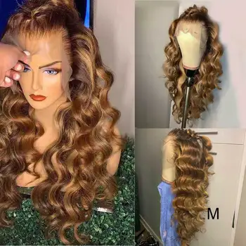 

Highlight 13x6 Deep Part Lace Front Human Hair Wig Pre Plucked Remy Loose Wave Ombre Colored HD Transparent Invisible Lace Wig