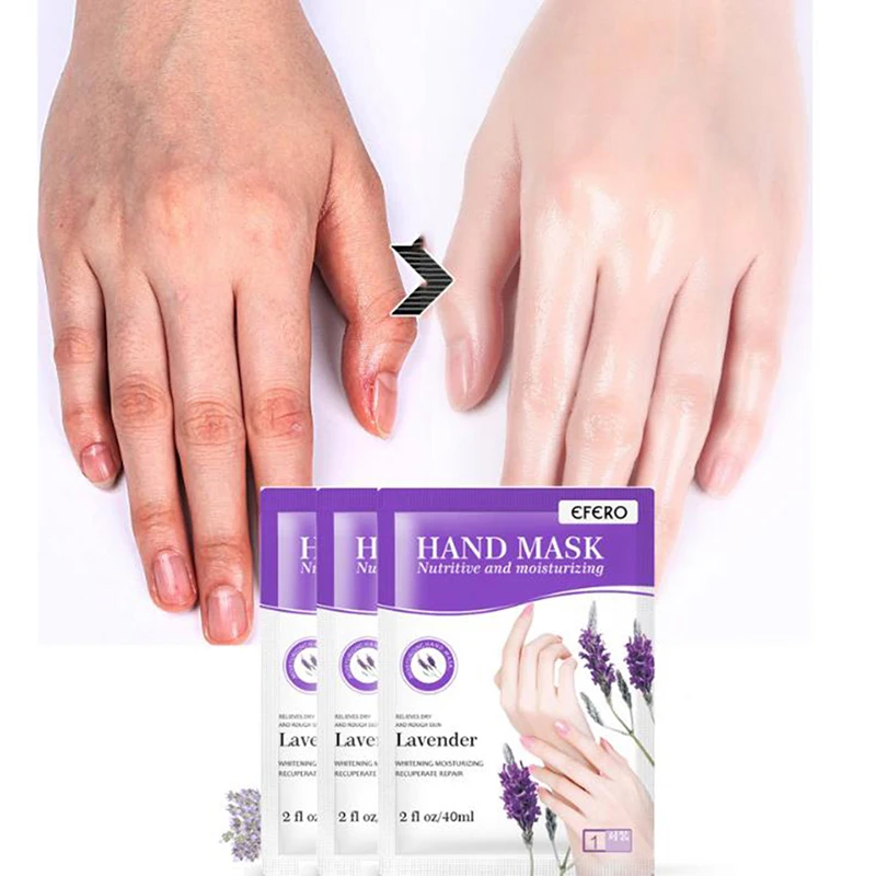 1Pair Lavender Hand Mask Gloves Cream Moisturizing Whitening Hand Spa Gloves Dead Skin Remover Hand Skin Care