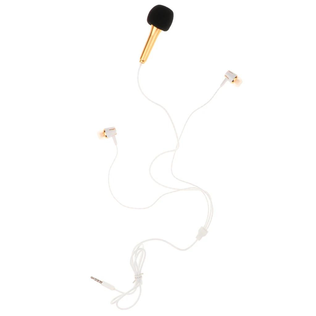 

Universal 3.5mm Plug Karaoke Mic Microphone In-Ear Earphone Headphone Wired Earbuds Headset Earphones With Mini Microphone