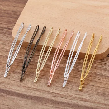 

50 PCS 70x7.5mm KC Gold Silver Plated Barrettes Hair Clips Metal Hairpin Base Setting DIY Hair Accessories For Women