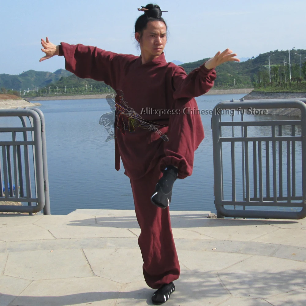 Wudang Taoist халат стиль Tai chi Униформа Боевые искусства кунг фу костюм шаолин монах и