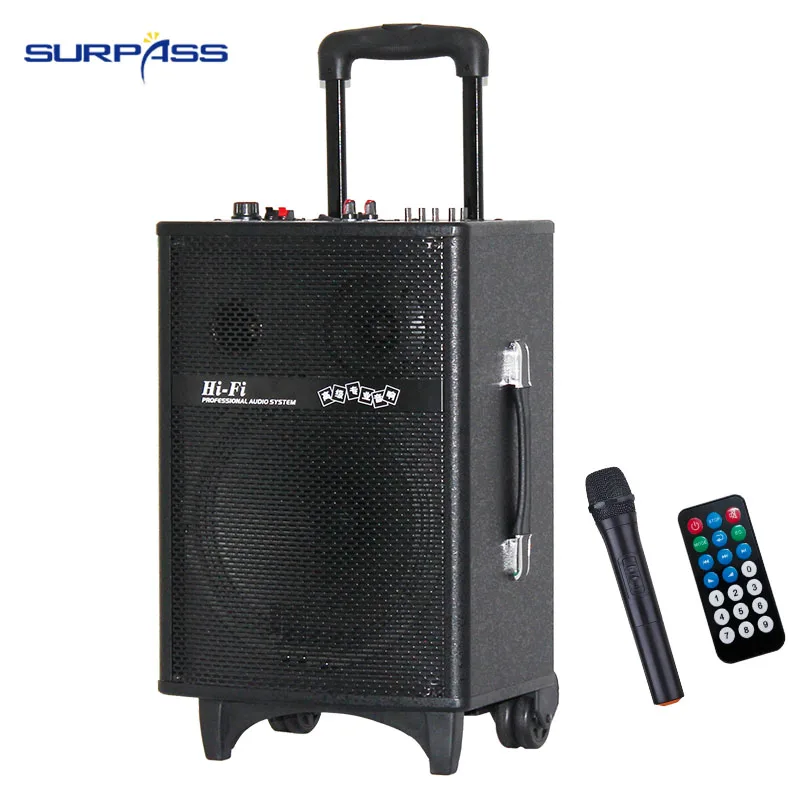 

Outdoor 10 inches Karaoke Portable Bluetooth Trolley Speakers With Battery