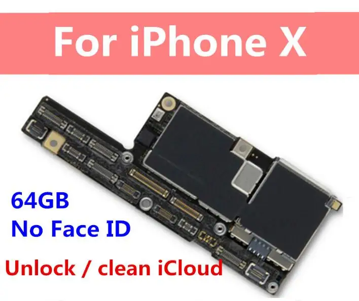 64gb No Face ID Заводская разблокированная материнская плата для iPhone X с лицом ID/без лица ID 64 Гб 256 ГБ для iPhone X материнская плата с логической платой IOS - Цвет: 64gb No Face ID