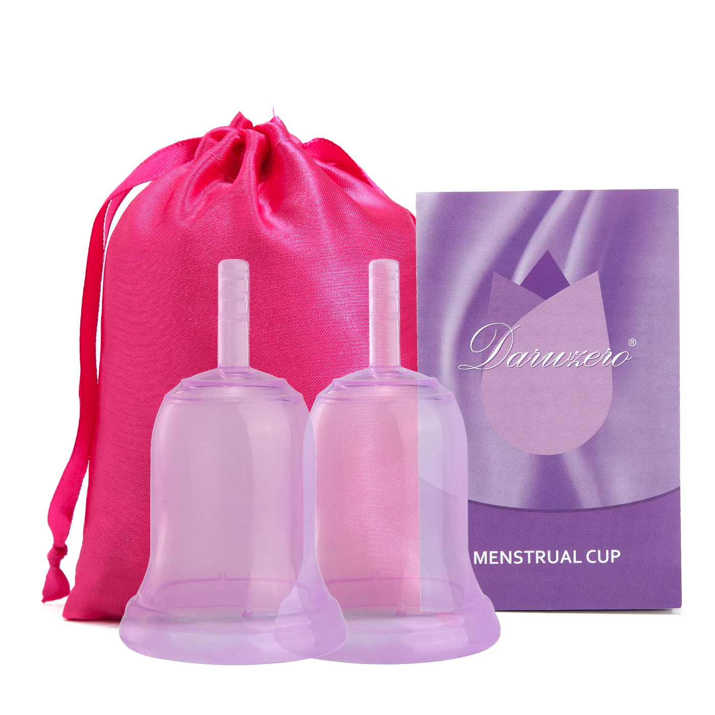 2Pcs-1Clothbag-Purpl Жидкая силиконовая женская гигиеническая менструальная чашка, медицинская силиконовая менструальная чашка для женщин и девушек, менструальная чашка для заботы о здоровье - Цвет: 2Pcs-1Clothbag-Purpl