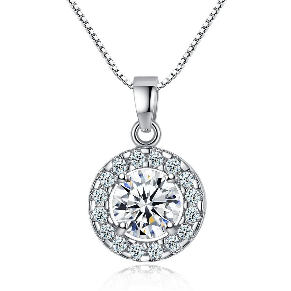 LOYE Fashion AAA+ Round Zirconia Pendant Necklace Vintage Beautifully Female Necklaces | Украшения и аксессуары