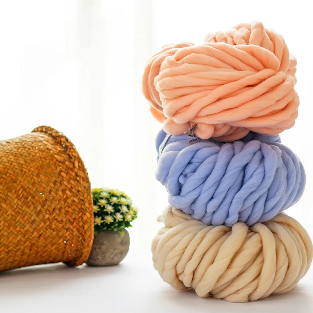 

Chunky Soft Wool Yarn Scarf Knit Thickness Warm Hat Household Supplies Hand-woven Rainbow Colorful Knitting Scores Solid Yarn