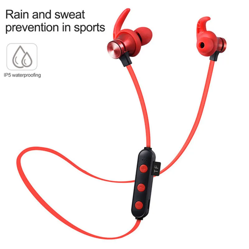 XT22 Wireless Bluetooth 5.0 Earphone Noise Cancelling Headphone Handsfree Waterproof Sport Headset With Mic Support TF Card