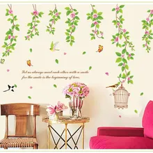 AY9084 стиль звук птиц и ароматизатор цветов настенные наклейки с изображением птичьих клеток свежий Ресторан спальни Декор фона