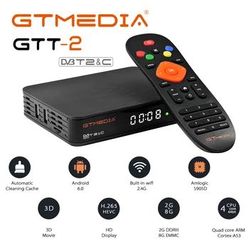 

FREESAT gtmedia GTT-2 Android 6.0 TV box DVB-T2 / cable / ISDBT Amlogic S905D 2 GB RAM 8 GB Built-in WIFI 2.4G