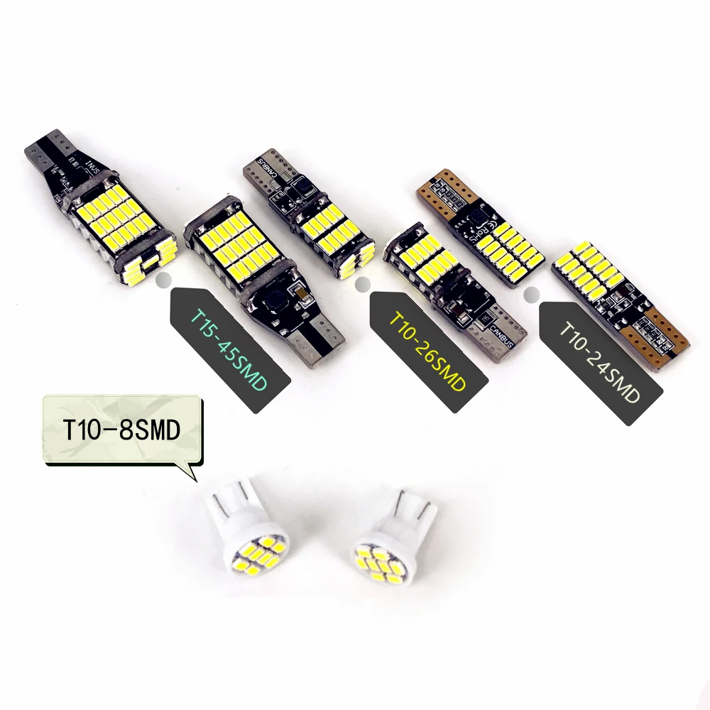 T10 светодиодный T15 LED W5W 4014 24 26 45 SMD Автомобильные лампы автомобильные от Canbus