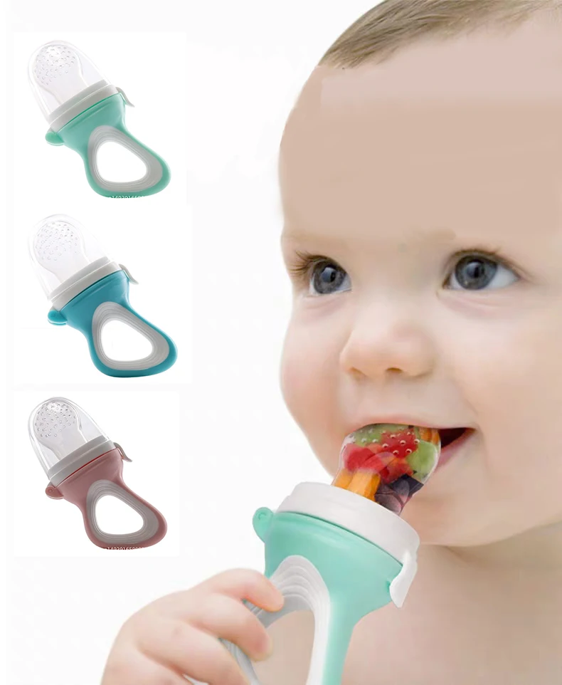 

4 Colors Baby Pacifier Nipple Fresh Food Fruit Milk Feeding Bottle Nibbler Learn Feeding Drinking Water Handle Teething Pacifier