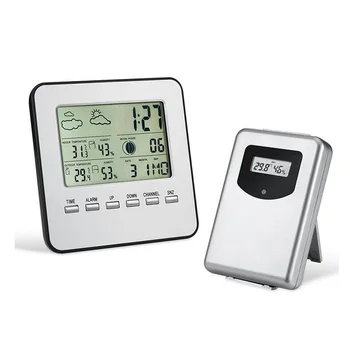 

Snooze Table Clock Home Decor Desk Clock Wireless Temperature and Humidity Meter Weather Station Digital Clock Multi-funciton