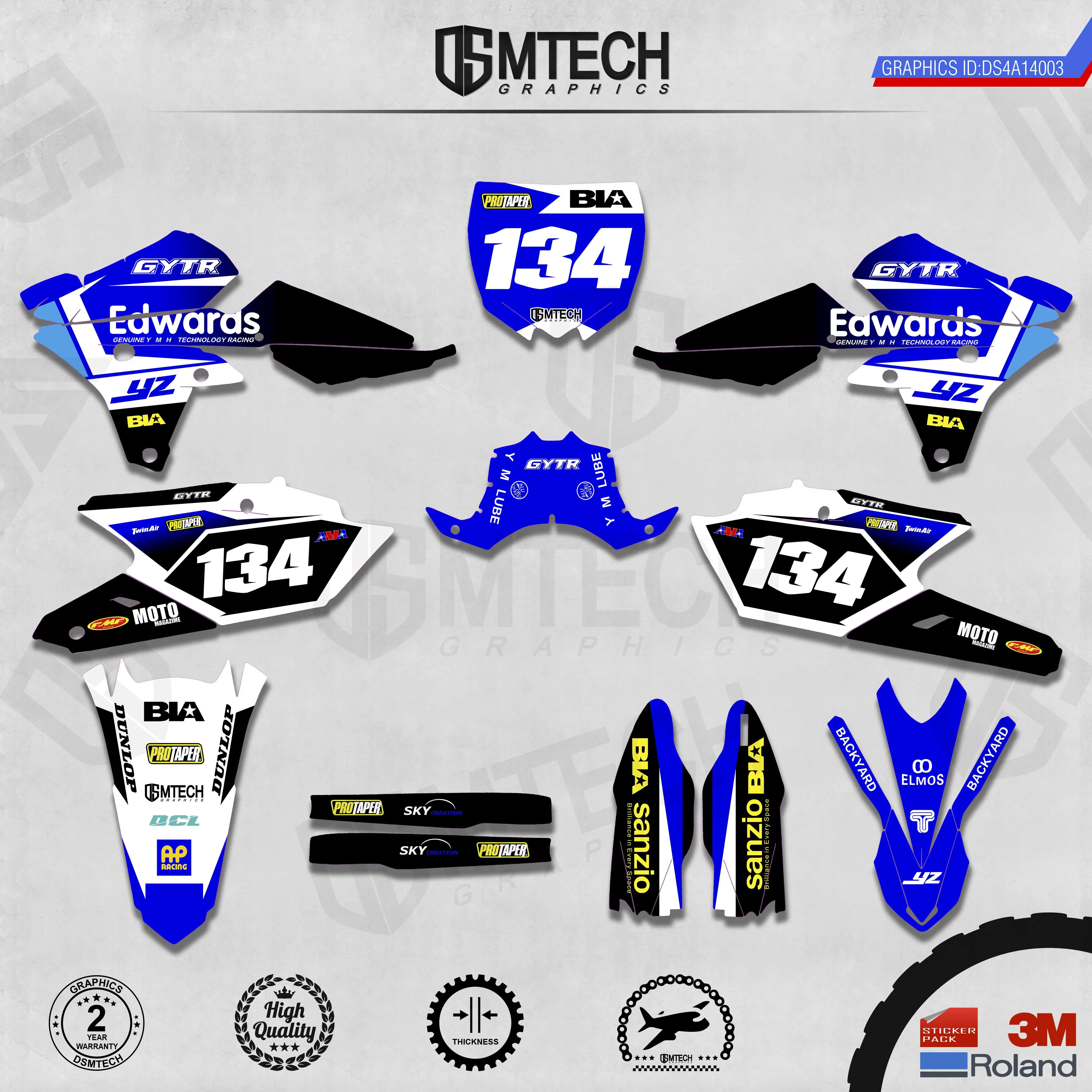 

DSMTECH Customized Team Graphics Backgrounds Decals 3M Custom Stickers For 14-18 YZ250F 15-19 YZ250FX WRF250 14-17 YZ450F 003