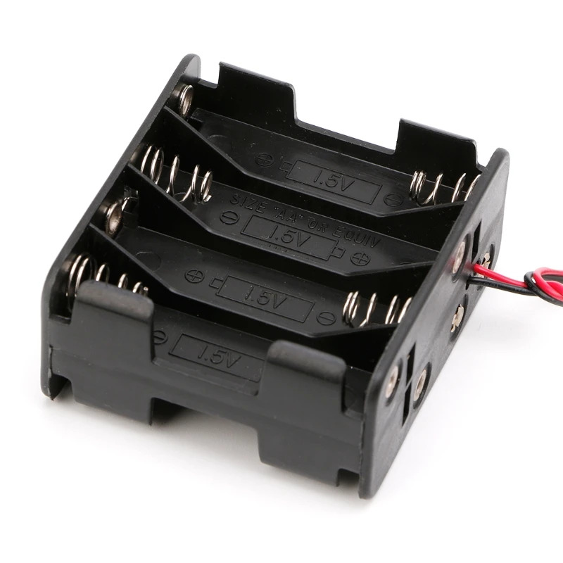 12V положительный и отрицательный двойной AAx8 открытый держатель батареи коробка с проводами