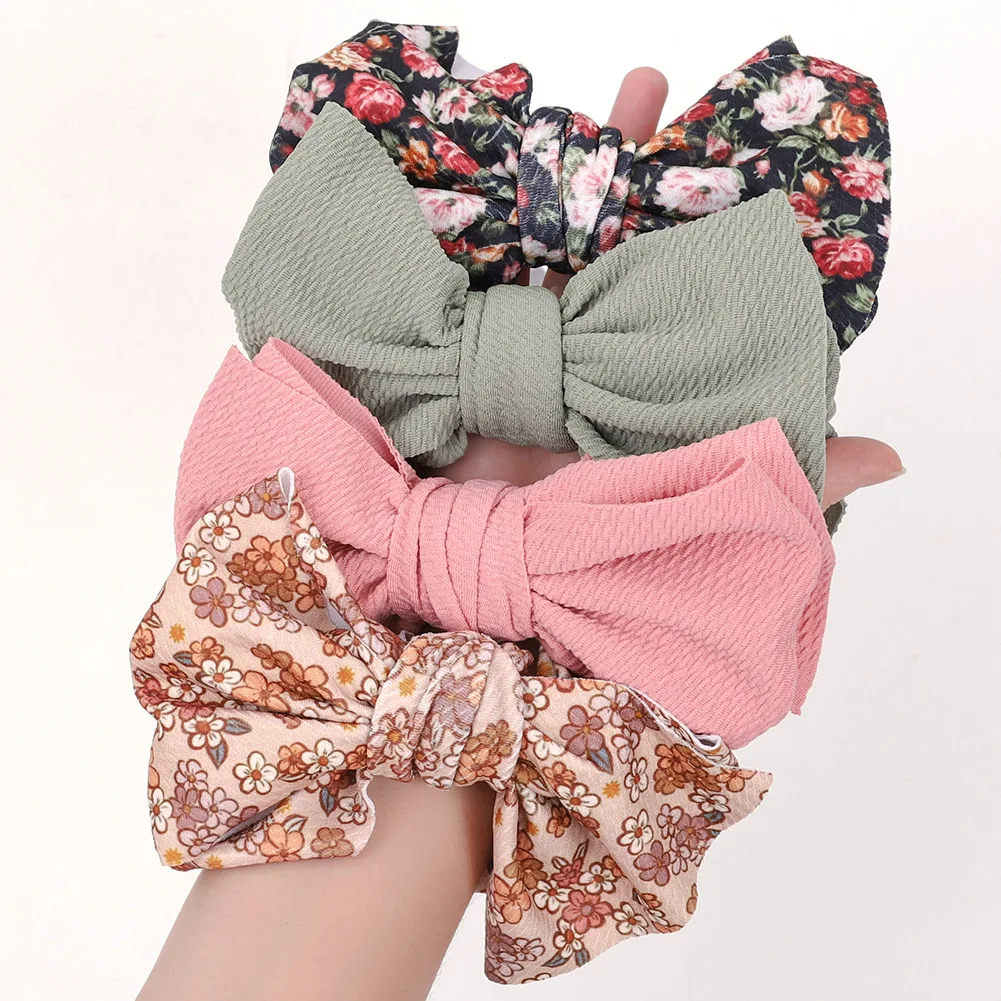 3Pcs Baby Girl Headbands Cute Floral Heart Big Bow Kids Headwear Soft Elastic Infant Newborn Hair Accessories Set | Детская одежда и