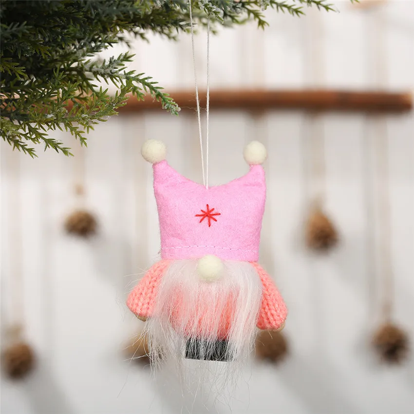 Рождественская Кукла-ангел, Рождественский Декор для дома, Рождественская елка эльфа, кулон, рождественские подарки, декор Noel Navidad, год - Цвет: 06-Pink