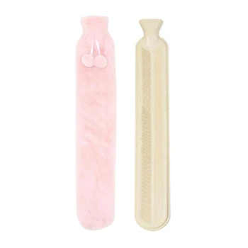 

Flannel PVC Extra Long Hot Water Bottles Bag With Knitted Removable Cover For Waist Hand Foot Warming Christmas Gift