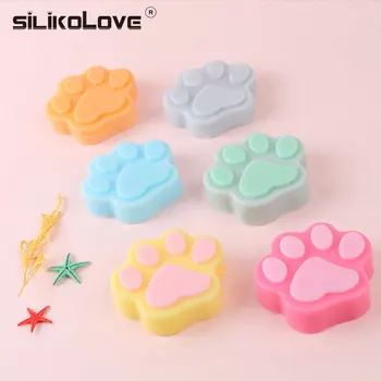 

SILIKOLOVE 6 Cavity Cat Paw Silicone Mold For Soap Handmade Cake Mousse Pudding Soap Maker Resin Candle Mould