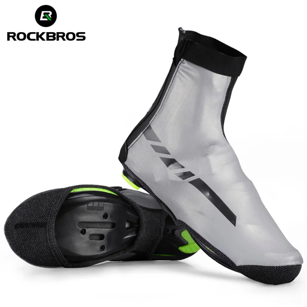 

ROCKBROS Cycling Waterproof Shoe Covers Winter Reflective Thermal MTB Cycling Shoe Covers Men's Sports Shoes Cover For Rainy Day