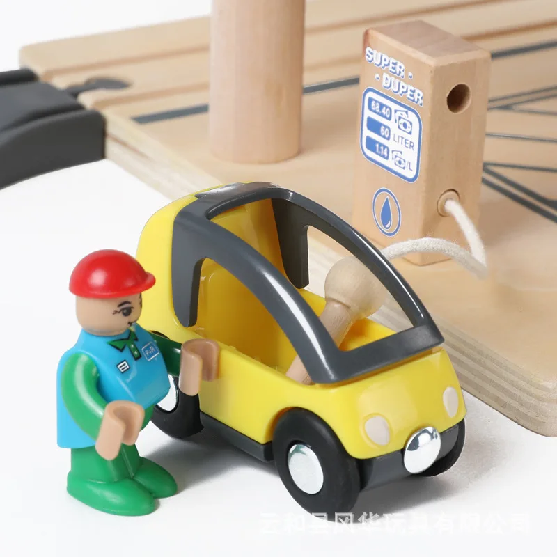 

Children Wooden Educational Early Childhood Fun with Elevator 3-6-Year-Old Boy Treasure Toy Gift Fun Three Layer Parking Lot