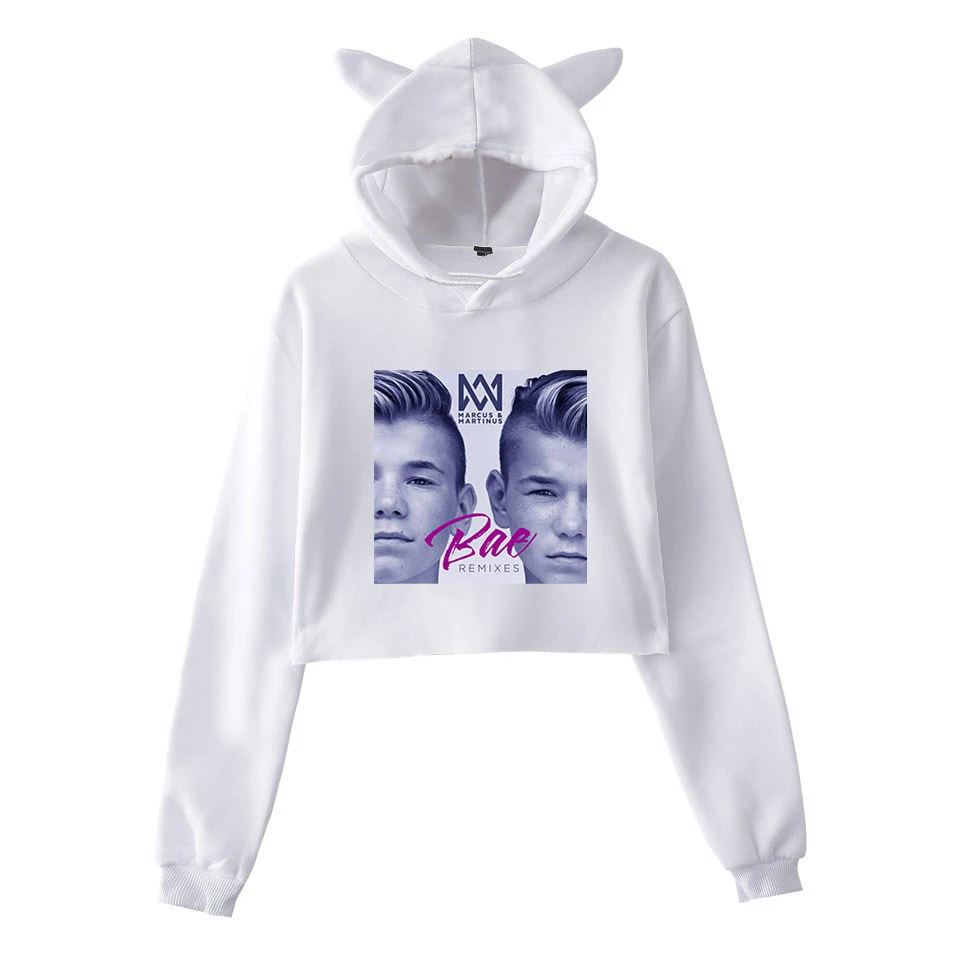 2019 New singer Marcus and Martinus Cat Ear Sweatshirt Ouewear Casual Women Favorite Twin combination Cute | Женская одежда