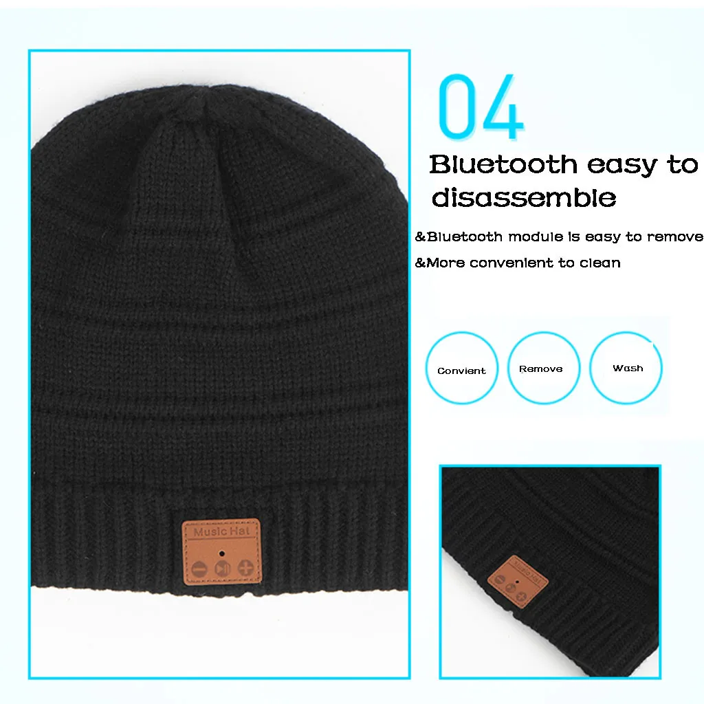 Bluetooth Наушники Bluetooth Beanie Hat музыкальная вязаная шапка с громкой связью стерео Наушники Беспроводные Наушники