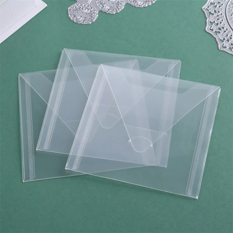 10pcsset12x12cmTransparentPlasticStorageBagsForSmallStampsAnd