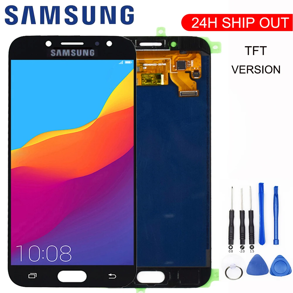 Цена Новый TFT для samsung Galaxy J7 Pro 2017 font b lcd b font J730 дисплей сенсорный экран J730F сборка Замена для samsung J7 Pro с инструментами