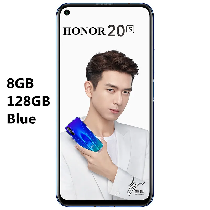 Honor 20 S мобильный телефон honor 20 S 6,26 дюймов Восьмиядерный Android 9,0 отпечаток пальца ID GPU Turbo 3,0 20 Вт Быстрая зарядка сотовый телефон - Цвет: 8GB 128GB Blue