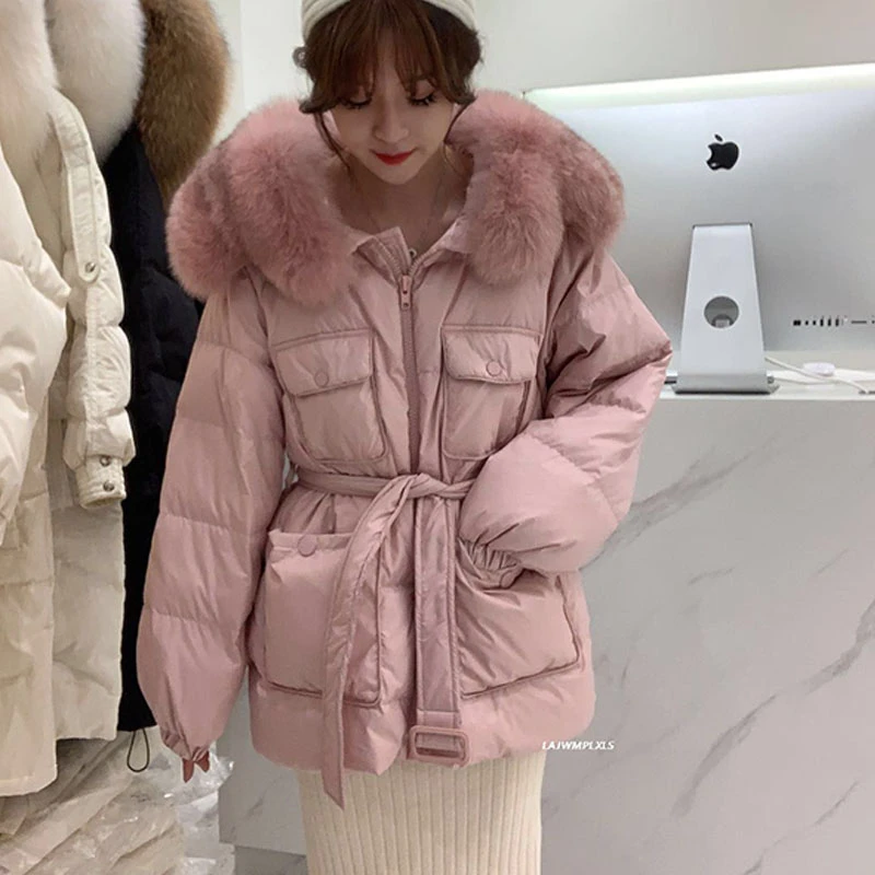 2020 New Real Fox Fur collars Women's Down Jacket