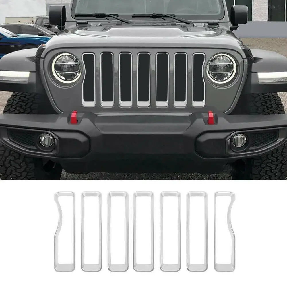 for Jeep wrangler JL Accessories Sliver Front Grille Inserts Covers
